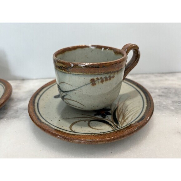 XOCHIQUETZAL Tonala Butterfly 4 Cups & Saucers by Teresa Duran Mexican Pottery - Picture 7 of 15